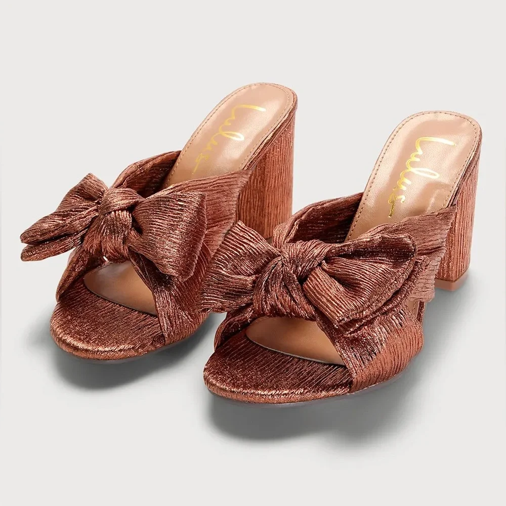 Lulu's Copper Bow Accent Mules - Picture 2 of 5
